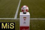 01.03.2025, Fussball Admiral 2.Liga sterreich 2024/2025, SW Bregenz - FC Liefering, in Bregenz im ImmoAgentur Stadion, Der offizielle Spielball von Derbystar liegt auf der Stele bereit.