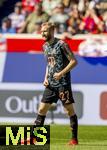 19.04.2025, Fussball 1. Bundesliga 2024/2025, 30. Spieltag, 1.FC Heidenheim - FC Bayern Mnchen, in der Voith-Arena Heidenheim. Torjubel Konrad Laimer (FC Bayern Mnchen) 