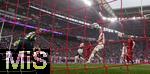03.05.2025, Fussball 1. Bundesliga 2024/2025, 32. Spieltag, RB Leipzig - FC Bayern Mnchen, in der Red Bull Arena Leipzig, 3:2 Fhrungstor von Leroy Sane (hinten li, Bayern Mnchen), Torwart Maarten Vandevoordt (RB Leipzig) kann nur zuschauen.


