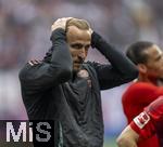 03.05.2025, Fussball 1. Bundesliga 2024/2025, 32. Spieltag, RB Leipzig - FC Bayern Mnchen, in der Red Bull Arena Leipzig, die Bayernspieler nach dem Spiel, Harry Kane (FC Bayern Mnchen) nachdenklich 