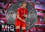 04.05,2025, Fussball 1. Bundesliga 2024/2025, FC Bayern Mnchen  Torjubel Harry Kane (FC Bayern Mnchen) er ist endlich Deutscher Meister. (Bildmontage)
 

