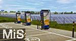 09.05.2025, Ltzen (Sachsen Anhalt), Der Energieversorger EnBW hat hier einen Ladepark fr E-Autos an der Autobahn A9 installiert. An 8 modernen Schnell-Ladesulen knnen hier E-Autos ihren Akku aufladen. Alle Stalls sind 300KW Schnellader, HPC Hypercharger. Alle Ladepltze sind leer.