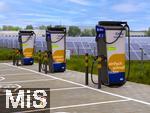 09.05.2025, Ltzen (Sachsen Anhalt), Der Energieversorger EnBW hat hier einen Ladepark fr E-Autos an der Autobahn A9 installiert. An 8 modernen Schnell-Ladesulen knnen hier E-Autos ihren Akku aufladen. Alle Stalls sind 300KW Schnellader, HPC Hypercharger. Alle Ladepltze sind leer.