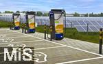 09.05.2025, Ltzen (Sachsen Anhalt), Der Energieversorger EnBW hat hier einen Ladepark fr E-Autos an der Autobahn A9 installiert. An 8 modernen Schnell-Ladesulen knnen hier E-Autos ihren Akku aufladen. Alle Stalls sind 300KW Schnellader, HPC Hypercharger. Alle Ladepltze sind leer.