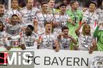 10.05.2025, Fussball 1. Bundesliga 2024/2025, 33. Spieltag,  FC Bayern Mnchen - Borussia Mnchengladbach, in der Allianz-Arena Mnchen. Der FC Bayern Mnchen feiert seine 34.Meisterschaft nach dem Spiel. Joshua Kimmich (FC Bayern Mnchen), Thomas Mller (FC Bayern Mnchen), Sacha Boey (FC Bayern Mnchen), Torwart Manuel Neuer (FC Bayern Mnchen), Gabriel Vidovic (FC Bayern Mnchen) Raphael Guerreiro (FC Bayern Mnchen),Alphonso Davies (FC Bayern Mnchen), 