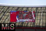10.05.2025, Fussball 1. Bundesliga 2024/2025, 33. Spieltag,  FC Bayern Mnchen - Borussia Mnchengladbach, in der Allianz-Arena Mnchen. Anzeigetafel: Deutscher Meister.