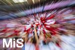 10.05.2025, Fussball 1. Bundesliga 2024/2025, 33. Spieltag,  FC Bayern Mnchen - Borussia Mnchengladbach, in der Allianz-Arena Mnchen. Bayernfans, Zoomeffekt