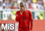 17.05.2025, Fussball 1. Bundesliga 2024/2025, 34. Spieltag,  TSG 1899 Hoffenheim - FC Bayern M�nchen, In der Pre-Zero-Arena Sinsheim. Leroy Sane (Bayern M�nchen) nachdenklich 