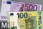 20.05.2025, Deutschland, Geldscheine, 100er und 500 Euro-Schein, Der 500-Euro-Schein wurde 2018 von der EZB eingestellt, 