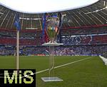 31.05.2025,  Fussball UEFA Championsleague Finale 2025:  Paris St. Germain - Inter Mailand, in der Allianz-Arena Mnchen.   Der Championsleague Pokal.
  

