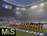 31.05.2025,  Fussball UEFA Championsleague Finale 2025:  Paris St. Germain - Inter Mailand, in der Allianz-Arena Mnchen.   Beide Mannschaften stehen in einer Reihe
  

