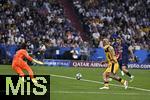 31.05.2025,  Fussball UEFA Championsleague Finale 2025:  Paris St. Germain - Inter Mailand, in der Allianz-Arena Mnchen.   Torwart Yann Sommer (Inter Mailand) kassiert hier das 1:0 von Achraf Hakimi (FC Paris Saint-Germain) 
  

