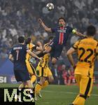 31.05.2025,  Fussball UEFA Championsleague Finale 2025:  Paris St. Germain - Inter Mailand, in der Allianz-Arena Mnchen.   Marquinhos (FC Paris Saint-Germain) kpft den Ball.
  

