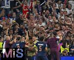 31.05.2025,  Fussball UEFA Championsleague Finale 2025:  Paris St. Germain - Inter Mailand, in der Allianz-Arena Mnchen.   Das 4:0 wird von den Fans bejubelt.
  

