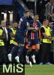 31.05.2025,  Fussball UEFA Championsleague Finale 2025:  Paris St. Germain - Inter Mailand, in der Allianz-Arena Mnchen.   v.l. Lucas Hernandez (FC Paris Saint-Germain) und Senny Mayulu (FC Paris Saint-Germain) jubeln.
  

