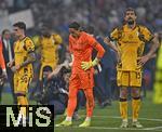 31.05.2025,  Fussball UEFA Championsleague Finale 2025:  Paris St. Germain - Inter Mailand, in der Allianz-Arena Mnchen.   v.l. Nicola Zalewski (Inter Mailand), Torwart Yann Sommer (Inter Mailand) und Francesco Acerbi (Inter Mailand) sind enttuscht.
  

