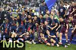 31.05.2025,  Fussball UEFA Championsleague Finale 2025:  Paris St. Germain - Inter Mailand, in der Allianz-Arena Mnchen.   Die Pariser Mannschaft feiert
  

