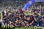 31.05.2025,  Fussball UEFA Championsleague Finale 2025:  Paris St. Germain - Inter Mailand, in der Allianz-Arena Mnchen.   Die Pariser Mannschaft feiert
  

