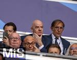 31.05.2025,  Fussball UEFA Championsleague Finale 2025:  Paris St. Germain - Inter Mailand, in der Allianz-Arena Mnchen. Ehrengste, Gianni Infantino (mitte, Prsident FIFA)



