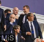 31.05.2025,  Fussball UEFA Championsleague Finale 2025:  Paris St. Germain - Inter Mailand, in der Allianz-Arena Mnchen. li: Gianni Infantino (FIFA-Prsident), UEFA Prsident Aleksander Ceferin im Gesprch.