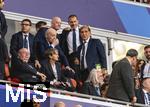 31.05.2025,  Fussball UEFA Championsleague Finale 2025:  Paris St. Germain - Inter Mailand, in der Allianz-Arena Mnchen. li: Gianni Infantino (FIFA-Prsident), UEFA Prsident Aleksander Ceferin im Gesprch.