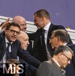 31.05.2025,  Fussball UEFA Championsleague Finale 2025:  Paris St. Germain - Inter Mailand, in der Allianz-Arena Mnchen. li: Gianni Infantino (FIFA-Prsident), UEFA Prsident Aleksander Ceferin im Gesprch.