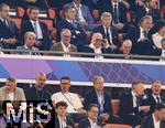 31.05.2025,  Fussball UEFA Championsleague Finale 2025:  Paris St. Germain - Inter Mailand, in der Allianz-Arena Mnchen. Ehrengste, mit Ex-Vorstandsvorsitzender Karl-Heinz Rummenigge (FC Bayern Mnchen), Ehren-Prsident Uli Hoene (2.v.re, oben, FC Bayern Mnchen, Hoeness) mit Sonnenbrille, Frau Susi, Prsident Herbert Hainer (FC Bayern) 