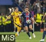31.05.2025,  Fussball UEFA Championsleague Finale 2025:  Paris St. Germain - Inter Mailand, in der Allianz-Arena Mnchen.  v.li: Nicolo Barella (Inter Mailand) gegen Fabian Ruiz (FC Paris Saint-Germain) 
