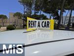 03.06.2025 Beliebtes Reiseziel der Deutschen, Mallorca. Hier in Cala Ratjada werden Autos zur vermietung angeboten. Rent a Car.