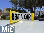 03.06.2025 Beliebtes Reiseziel der Deutschen, Mallorca. Hier in Cala Ratjada werden Autos zur vermietung angeboten. Rent a Car.