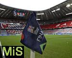 04.06.2025, Fussball UEFA Nations League 2024/25,  Halbfinale, Deutschland - Portugal, in der Allianz-Arena Mnchen. Die Eckfahne im Detail