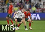 04.06.2025, Fussball UEFA Nations League 2024/25,  Halbfinale, Deutschland - Portugal, in der Allianz-Arena Mnchen. v.l. Florian Wirtz (Deutschland) gegen Joao Neves (Portugal) 