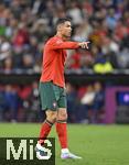 04.06.2025, Fussball UEFA Nations League 2024/25,  Halbfinale, Deutschland - Portugal, in der Allianz-Arena Mnchen. Cristiano Ronaldo (Portugal) gestikuliert