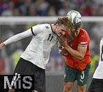 04.06.2025, Fussball UEFA Nations League 2024/25,  Halbfinale, Deutschland - Portugal, in der Allianz-Arena Mnchen. v.l. Nick Woltemade (Deutschland) gegen Ruben Dias (Portugal) 