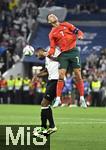 04.06.2025, Fussball UEFA Nations League 2024/25,  Halbfinale, Deutschland - Portugal, in der Allianz-Arena Mnchen. v.l. Jonathan Tah (Deutschland) gegen Cristiano Ronaldo (Portugal) 