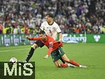 04.06.2025, Fussball UEFA Nations League 2024/25,  Halbfinale, Deutschland - Portugal, in der Allianz-Arena Mnchen. Robin Koch (Deutschland) gegen Cristiano Ronaldo (Portugal) 