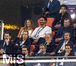 04.06.2025, Fussball UEFA Nations League 2024/25,  Halbfinale, Deutschland - Portugal, in der Allianz-Arena Mnchen. Ehrentribne, mit Ex-Nationalspieler Mats Hummels mit Freundin Nicola Cavanis.