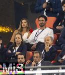 04.06.2025, Fussball UEFA Nations League 2024/25,  Halbfinale, Deutschland - Portugal, in der Allianz-Arena Mnchen. Ehrentribne, mit Ex-Nationalspieler Mats Hummels mit Freundin Nicola Cavanis.