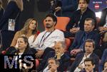 04.06.2025, Fussball UEFA Nations League 2024/25,  Halbfinale, Deutschland - Portugal, in der Allianz-Arena Mnchen. Ehrentribne, mit Ex-Nationalspieler Mats Hummels mit Freundin Nicola Cavanis. re: Lothar Matthus