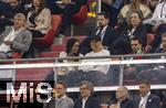 04.06.2025, Fussball UEFA Nations League 2024/25,  Halbfinale, Deutschland - Portugal, in der Allianz-Arena Mnchen. Ehrentribne, unten links: Jamal Musiala (FC Bayern Mnchen) mit seiner Schwester Latisha. 