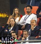 04.06.2025, Fussball UEFA Nations League 2024/25,  Halbfinale, Deutschland - Portugal, in der Allianz-Arena Mnchen. Ehrentribne, mit Ex-Nationalspieler Mats Hummels mit Freundin Nicola Cavanis.
