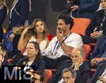 04.06.2025, Fussball UEFA Nations League 2024/25,  Halbfinale, Deutschland - Portugal, in der Allianz-Arena Mnchen. Ehrentribne, mit Ex-Nationalspieler Mats Hummels (mitte) mit Freundin Nicola Cavanis (li).