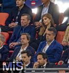 04.06.2025, Fussball UEFA Nations League 2024/25,  Halbfinale, Deutschland - Portugal, in der Allianz-Arena Mnchen. Ehrentribne, mit Ex-Nationalspieler Lothar Matthus mit Begleitung Theresa Sommer,     