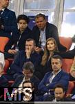 04.06.2025, Fussball UEFA Nations League 2024/25,  Halbfinale, Deutschland - Portugal, in der Allianz-Arena Mnchen. Ehrentribne, mit Ex-Nationalspieler Lothar Matthus mit Begleitung Theresa Sommer,   oben: Andreas Mller  