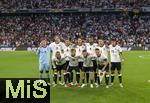 04.06.2025, Fussball UEFA Nations League 2024/25,  Halbfinale, Deutschland - Portugal, in der Allianz-Arena Mnchen. Mannschaftsfoto, hi.vli: Torwart Marc Andre ter-Stegen (Deutschland), Nick Woltemade (Deutschland), Leon Goretzka (Deutschland), Robin Koch (Deutschland), Jonathan Tah (Deutschland), Waldemar Anton (Deutschland), Aleksandar Pavlovic (Deutschland), vorne v.li: Leroy Sane (Deutschland), Maximilian Mittelstdt (Deutschland), Florian Wirtz (Deutschland), Josua Kimmich (Deutschland) 