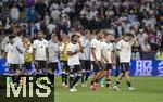 04.06.2025, Fussball UEFA Nations League 2024/25,  Halbfinale, Deutschland - Portugal, in der Allianz-Arena Mnchen. Enttuschter Abgang, Jonathan Tah (Deutschland), Serge Gnabry (Deutschland), Robin Gosens (Deutschland), Robin Koch (Deutschland) 