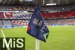 04.06.2025, Fussball UEFA Nations League 2024/25,  Halbfinale, Deutschland - Portugal, in der Allianz-Arena Mnchen. Eckfahne mit dem Final-Logo der Nationsleague.