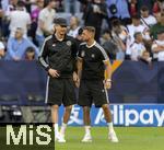 04.06.2025, Fussball UEFA Nations League 2024/25,  Halbfinale, Deutschland - Portugal, in der Allianz-Arena Mnchen. Vor dem Spiel, li: Nick Woltemade (Deutschland) re: Niclas Fllkrug (Deutschland) 