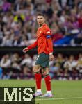 04.06.2025, Fussball UEFA Nations League 2024/25,  Halbfinale, Deutschland - Portugal, in der Allianz-Arena Mnchen. Cristiano Ronaldo (Portugal) nachdenklich 