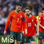 04.06.2025, Fussball UEFA Nations League 2024/25,  Halbfinale, Deutschland - Portugal, in der Allianz-Arena Mnchen. v.li: Cristiano Ronaldo (Portugal), Bernardo Silva (Portugal) 